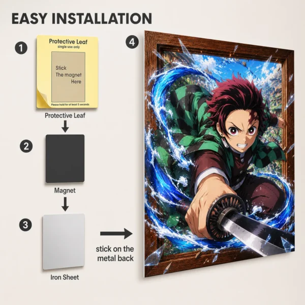 Anime Metal Poster Wall Decor - Slayer Tanjiro - Image 2