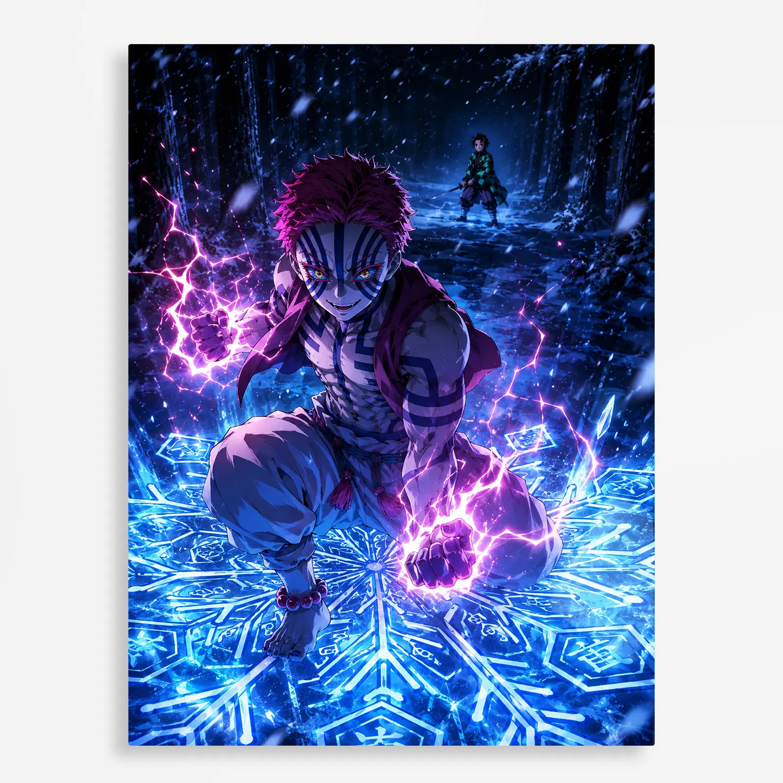 anime metal poster (87) s1 Anime Metal Poster Wall Decor - Slayer Akaza - Image 1