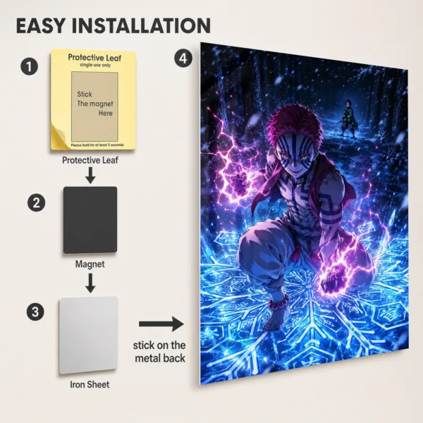 Anime Metal Poster Wall Decor - Slayer Akaza - Image 2