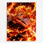 Anime Metal Poster Wall Decor - Slayer Rengoku
