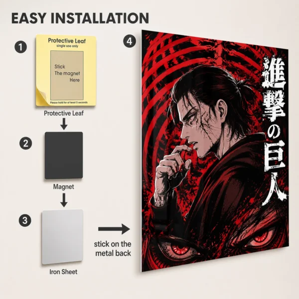 Anime Metal Poster Wall Decor - AOT Eren Yeager - Image 2