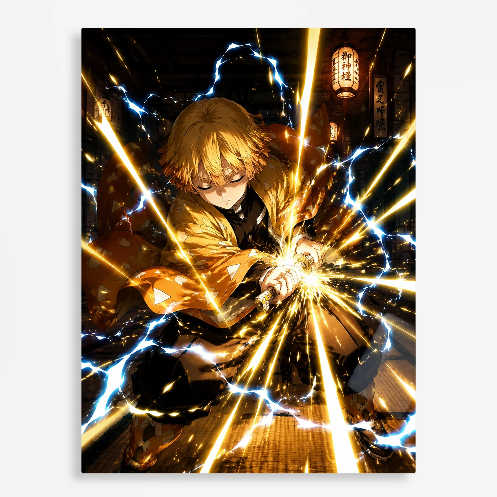 anime metal poster (91) s1 Anime Metal Poster Wall Decor - Slayer Zenitsu - Image 1