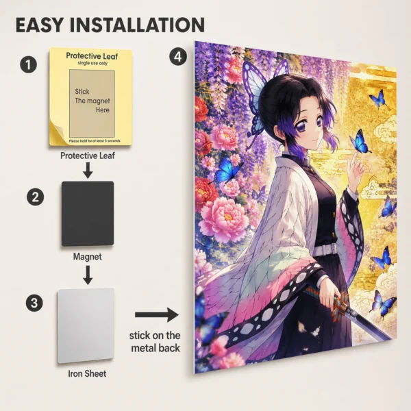 Anime Metal Poster Wall Decor - Slayer Shinobu - Image 2