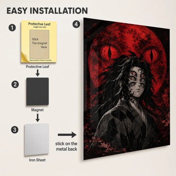 Anime Metal Poster Wall Decor - Slayer Kokushibo - A - Image 2