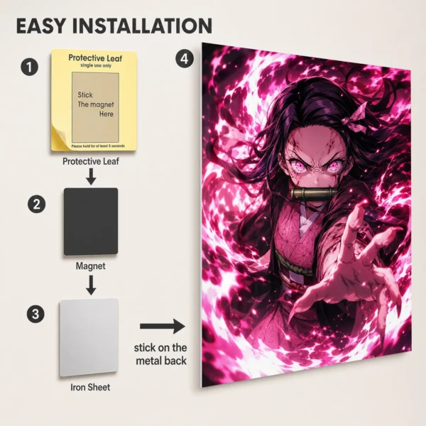 Anime Metal Poster Wall Decor - Slayer Nezuko - Image 2