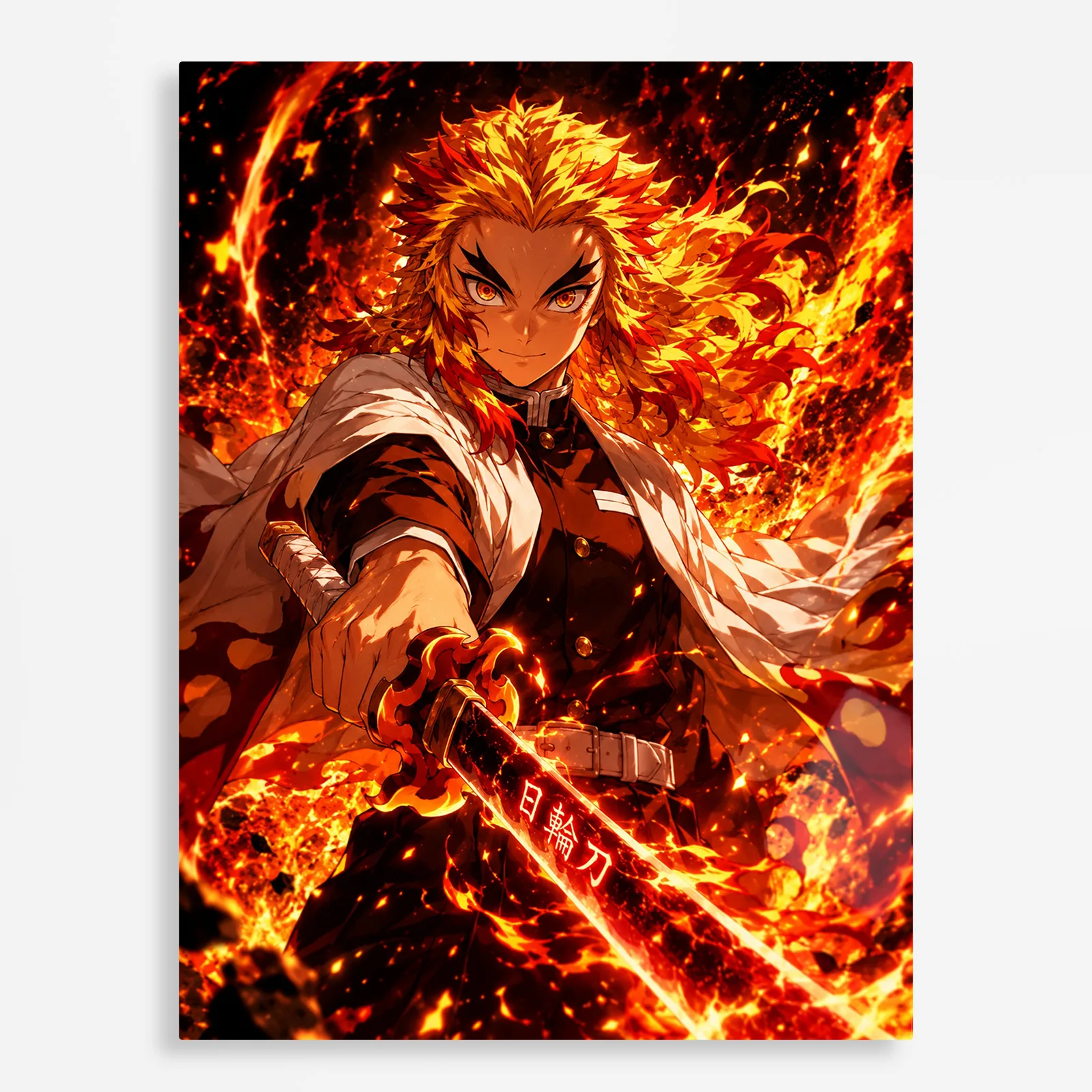 anime metal poster (99) s1 Anime Metal Poster Wall Decor - Slayer Rengoku - A - Image 1
