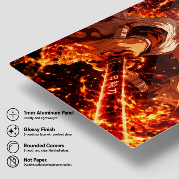 Anime Metal Poster Wall Decor - Slayer Rengoku - A - Image 6