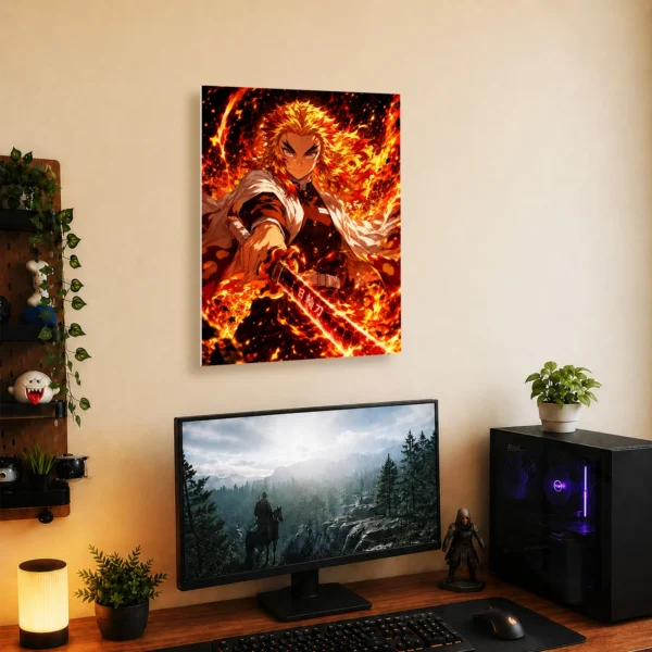 Anime Metal Poster Wall Decor - Slayer Rengoku - A - Image 5