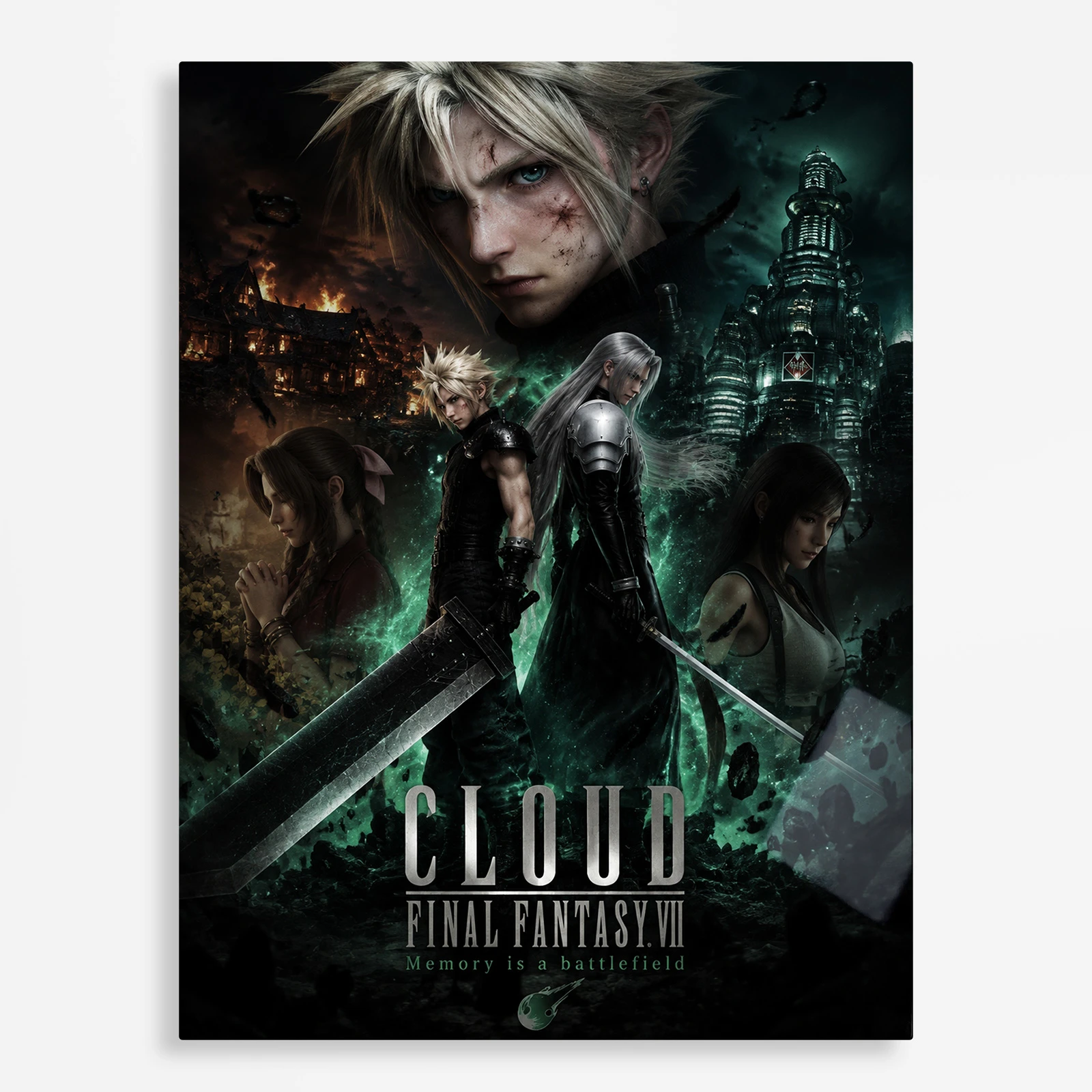 video game metal poster (100) s1 Video Game Metal Poster Wall Decor - FFVII - B - Image 1