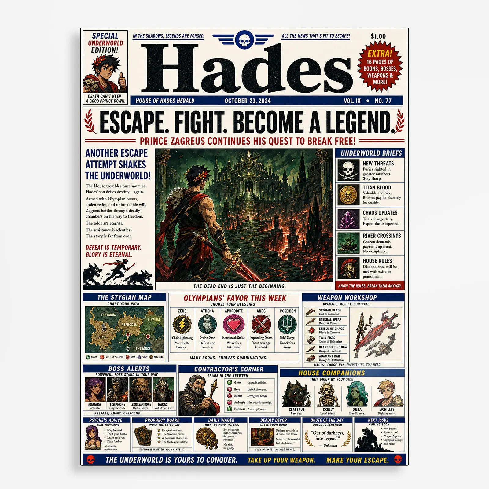 video game metal poster (112) s1 Video Game Metal Poster Wall Decor - Hades - Image 1
