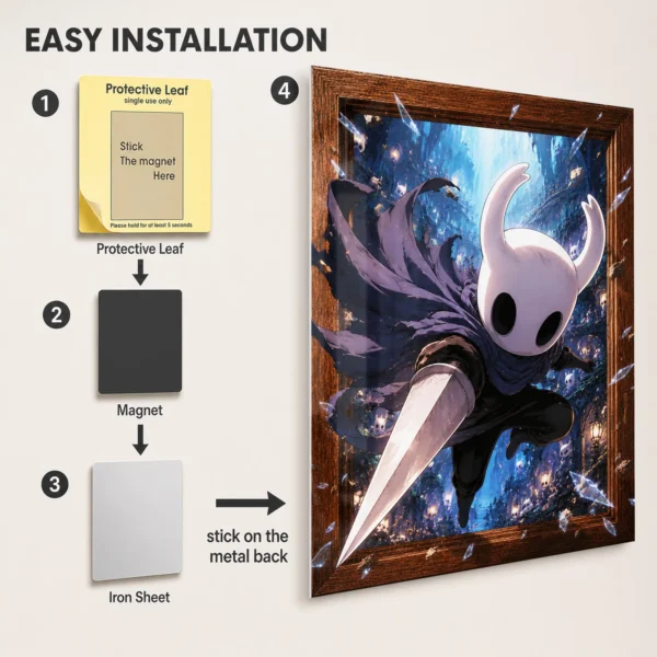 Video Game Metal Poster Wall Decor - HK The Knight - Image 2