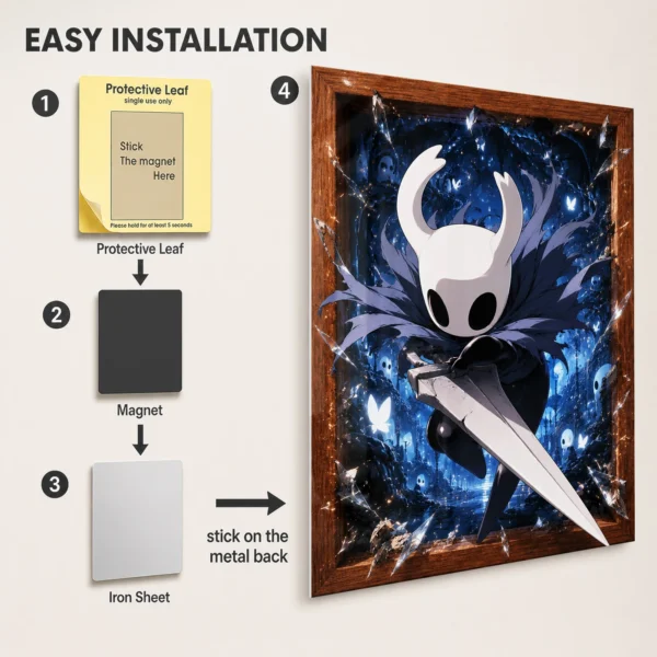 Video Game Metal Poster Wall Decor - HK The Knight - A - Image 2
