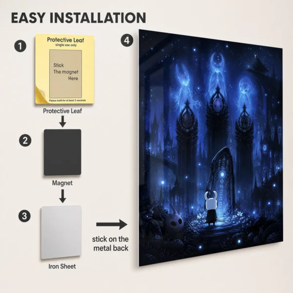 Video Game Metal Poster Wall Decor - HK The Knight - D - Image 2