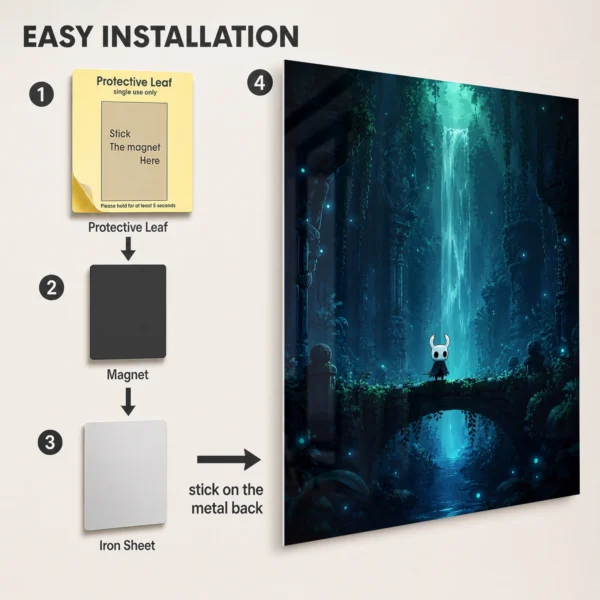 Video Game Metal Poster Wall Decor - HK The Knight - E - Image 2