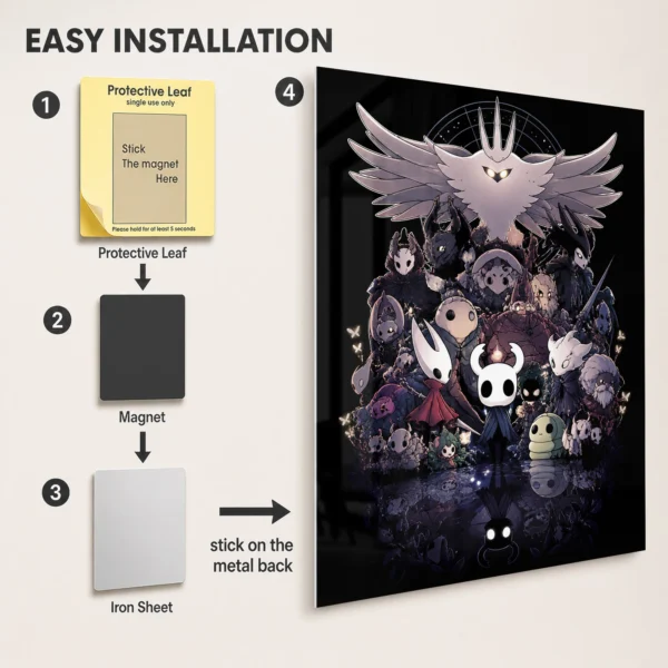Video Game Metal Poster Wall Decor - HK The Knight - F - Image 2