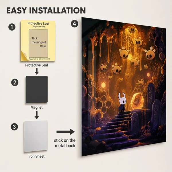 Video Game Metal Poster Wall Decor - HK The Knight - G - Image 2