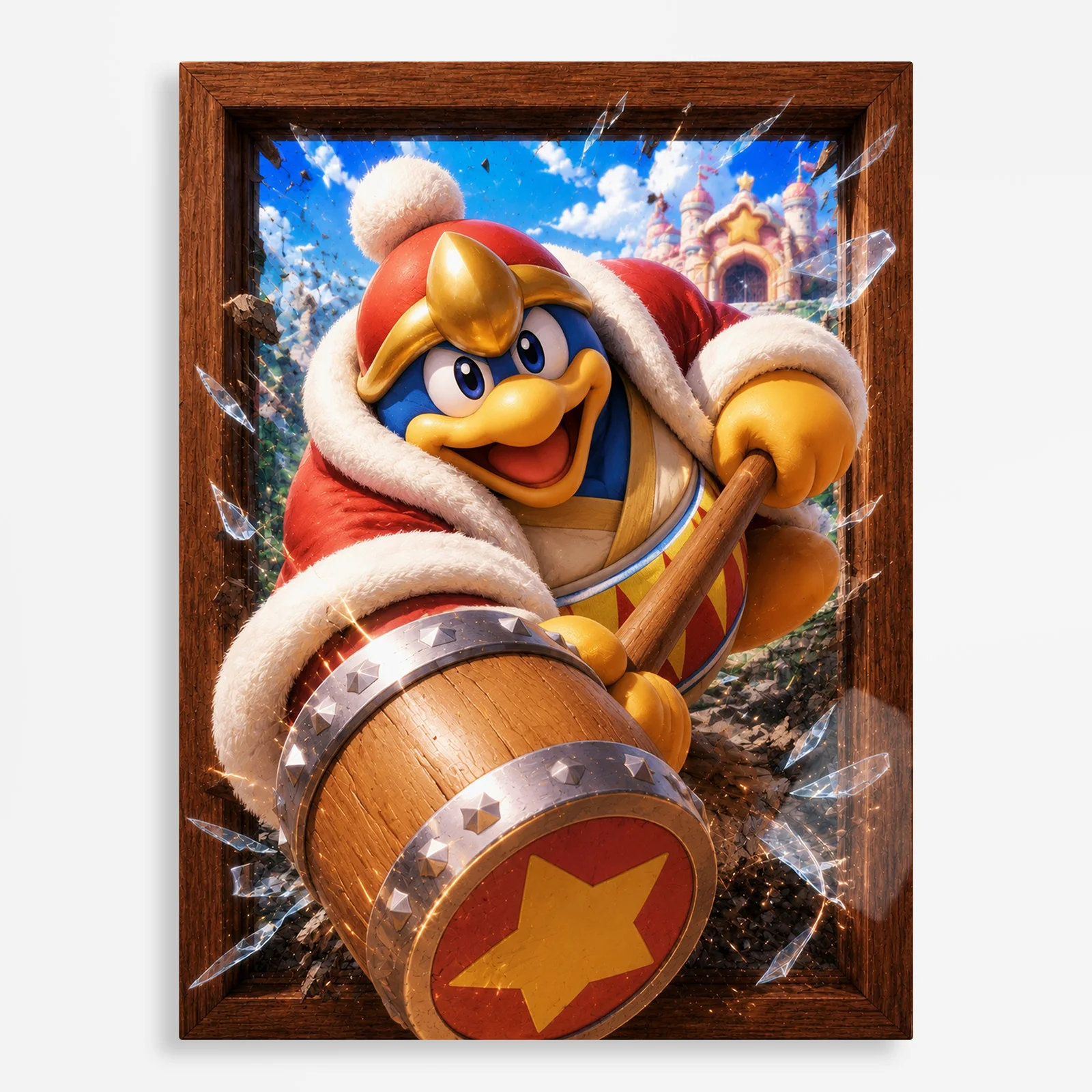 video game metal poster (133) s1 Video Game Metal Poster Wall Decor - Pink Hero King Dedede - Image 1