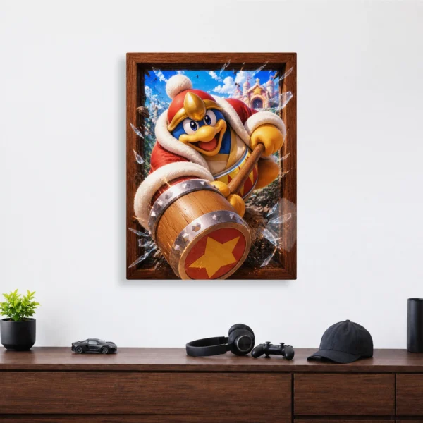 Video Game Metal Poster Wall Decor - Pink Hero King Dedede - Image 4