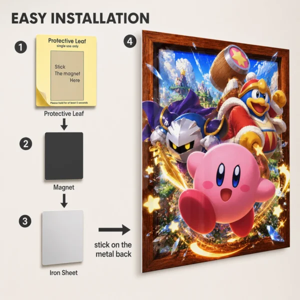 Video Game Metal Poster Wall Decor - Pink Hero - Image 2