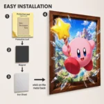 Video Game Metal Poster Wall Decor - Pink Hero Kirby - Image 2