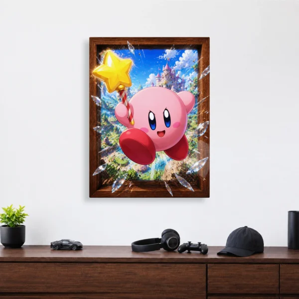 Video Game Metal Poster Wall Decor - Pink Hero Kirby - Image 4