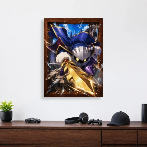 Video Game Metal Poster Wall Decor - Pink Hero Meta Knight - Image 4