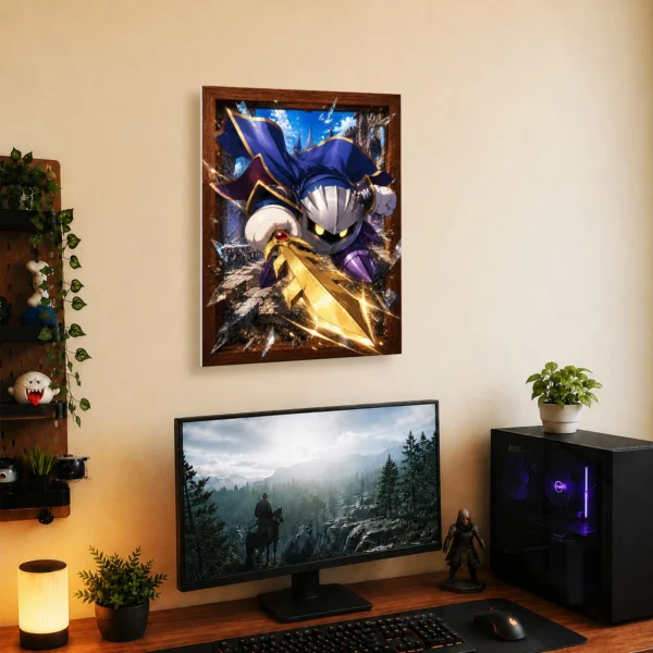 Video Game Metal Poster Wall Decor - Pink Hero Meta Knight - Image 5