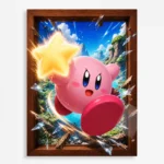 Video Game Metal Poster Wall Decor - Pink Hero Kirby - A