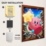 Video Game Metal Poster Wall Decor - Pink Hero Kirby - A - Image 2