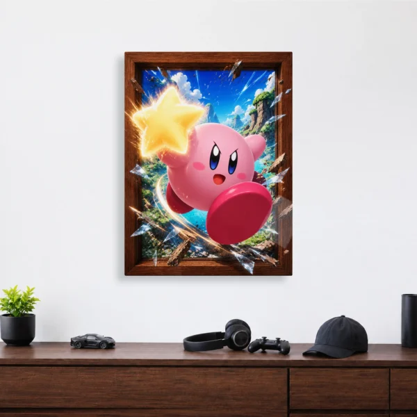 Video Game Metal Poster Wall Decor - Pink Hero Kirby - A - Image 4