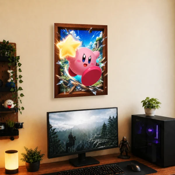 Video Game Metal Poster Wall Decor - Pink Hero Kirby - A - Image 5