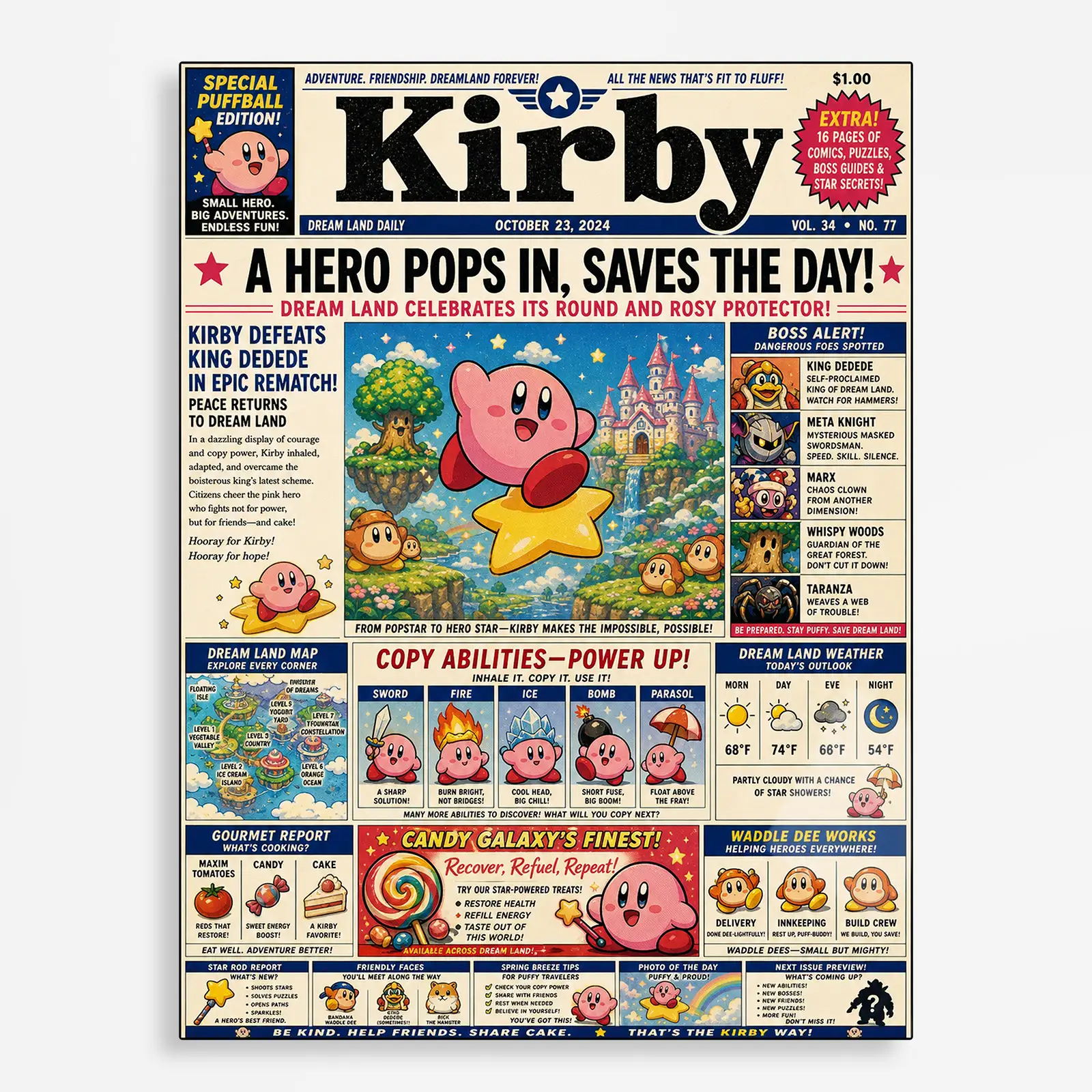 video game metal poster (138) s1 Video Game Metal Poster Wall Decor - Pink Hero - A - Image 1