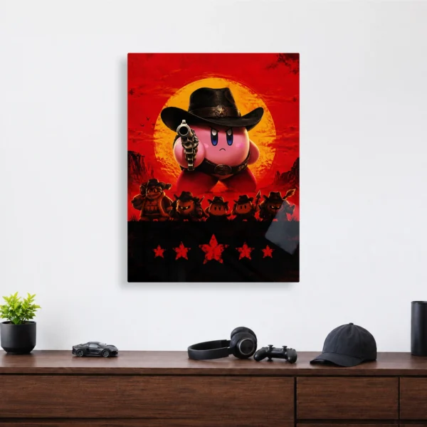 Video Game Metal Poster Wall Decor - Pink Hero Kirby - B - Image 4