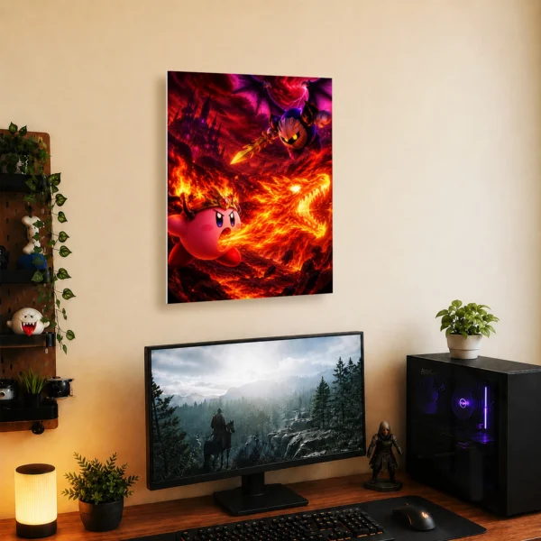 Video Game Metal Poster Wall Decor - Pink Hero Kirby - C - Image 5