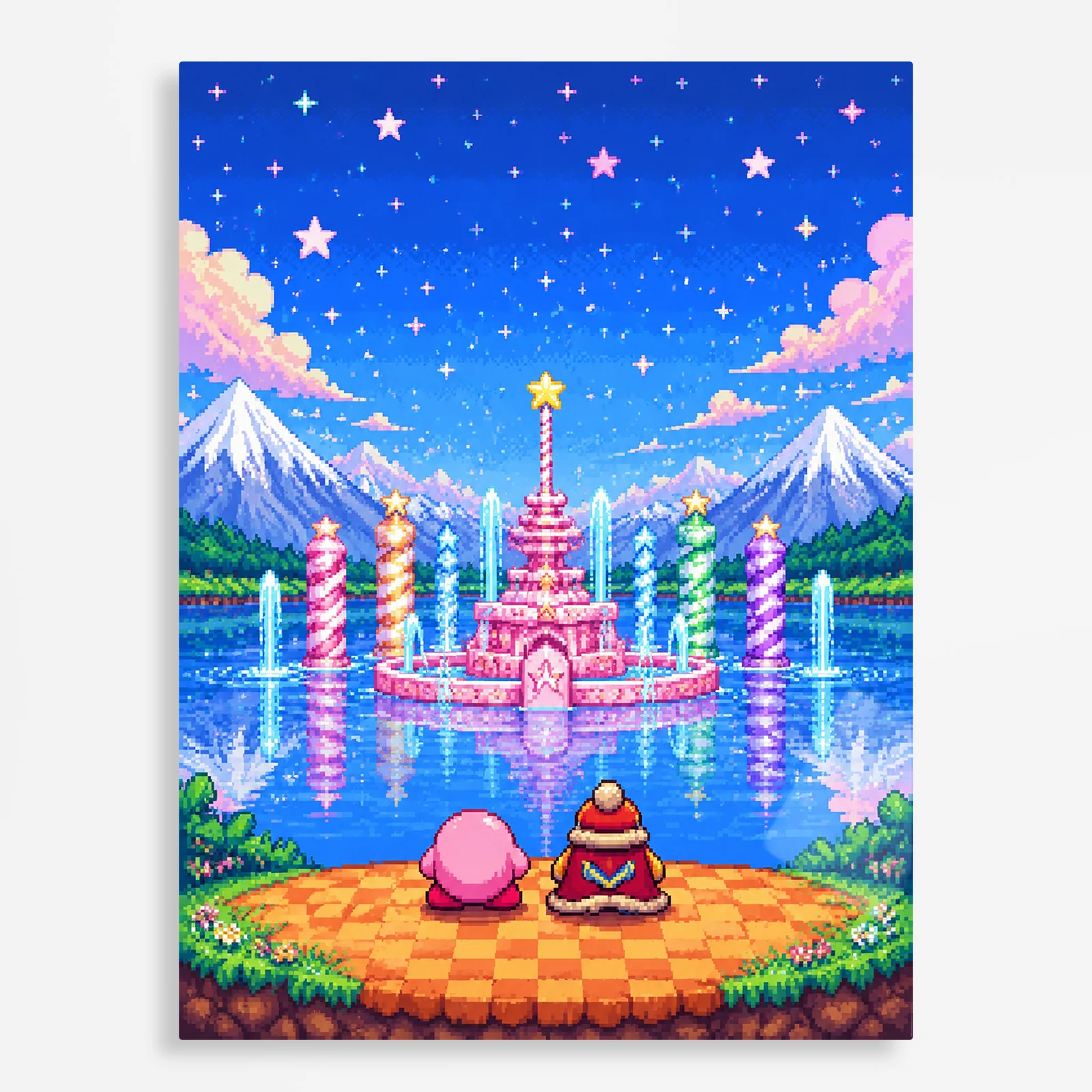 video game metal poster (141) s1 Video Game Metal Poster Wall Decor - Pink Hero Kirby - D - Image 1
