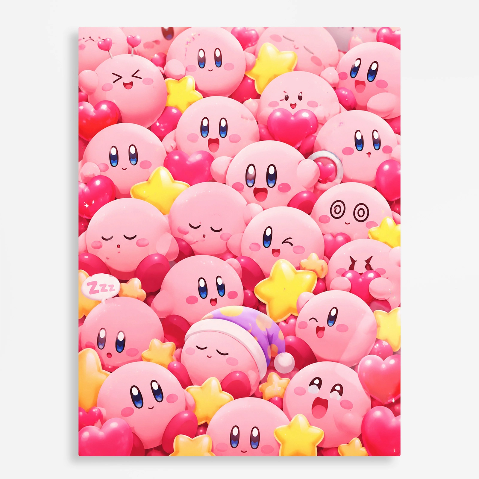 video game metal poster (142) s1 Video Game Metal Poster Wall Decor - Pink Hero Kirby - E - Image 1