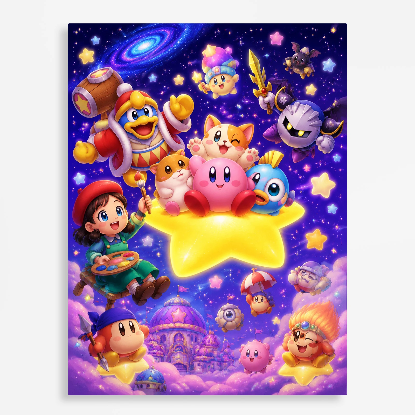 video game metal poster (143) s1 Video Game Metal Poster Wall Decor - Pink Hero - B - Image 1