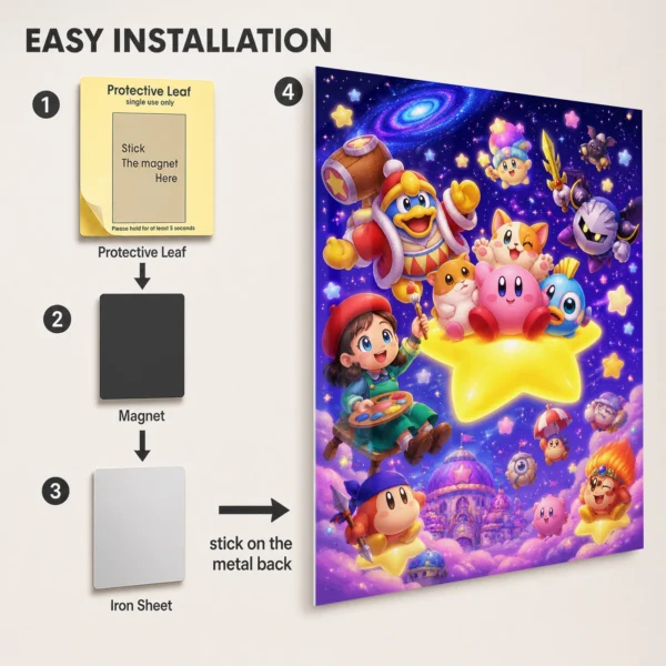 Video Game Metal Poster Wall Decor - Pink Hero - B - Image 2