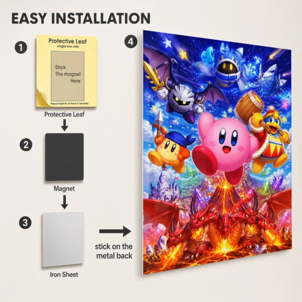 Video Game Metal Poster Wall Decor - Pink Hero - E - Image 2