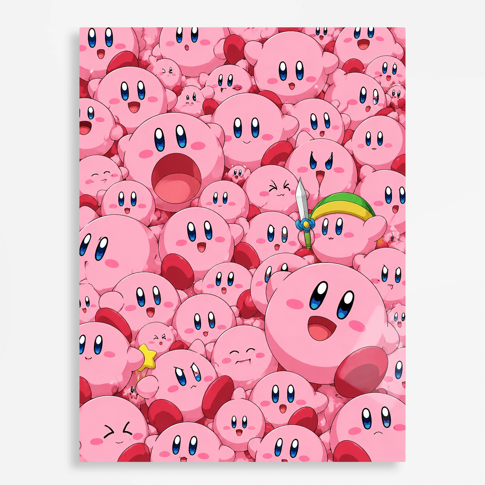 video game metal poster (147) s1 Video Game Metal Poster Wall Decor - Pink Hero Kirby - F - Image 1