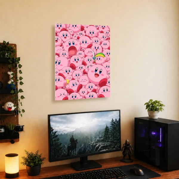 Video Game Metal Poster Wall Decor - Pink Hero Kirby - F - Image 5