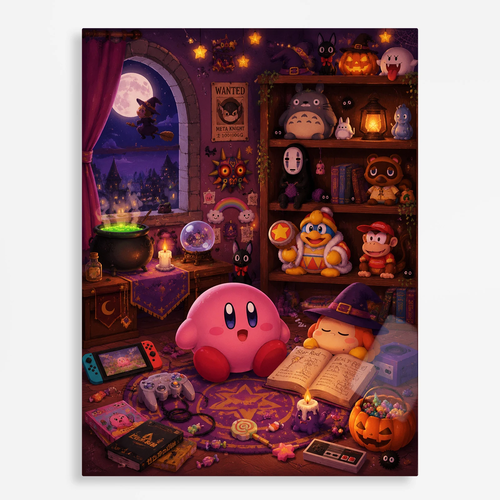 video game metal poster (148) s1 Video Game Metal Poster Wall Decor - Pink Hero Kirby - G - Image 1