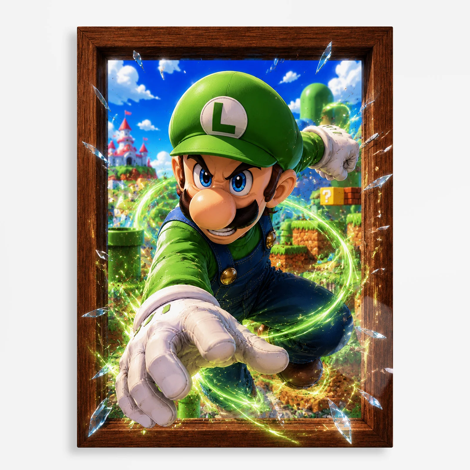 video game metal poster (150) s1 Video Game Metal Poster Wall Decor - SM Luigi - Image 1