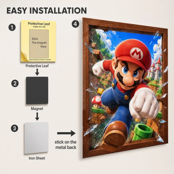 Video Game Metal Poster Wall Decor - SM Mario - Image 2