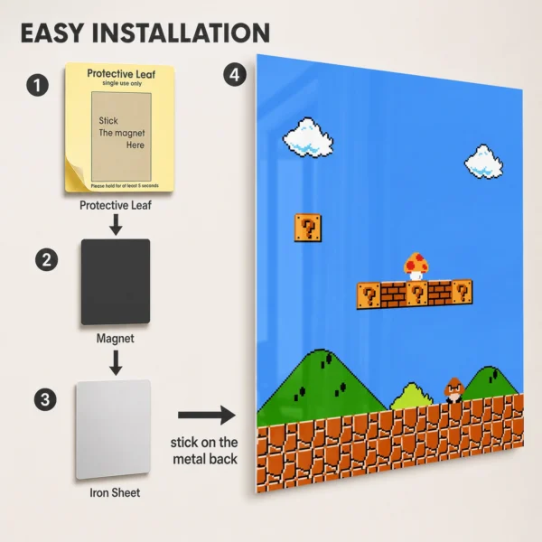 Video Game Metal Poster Wall Decor - SM Mario - B - Image 2