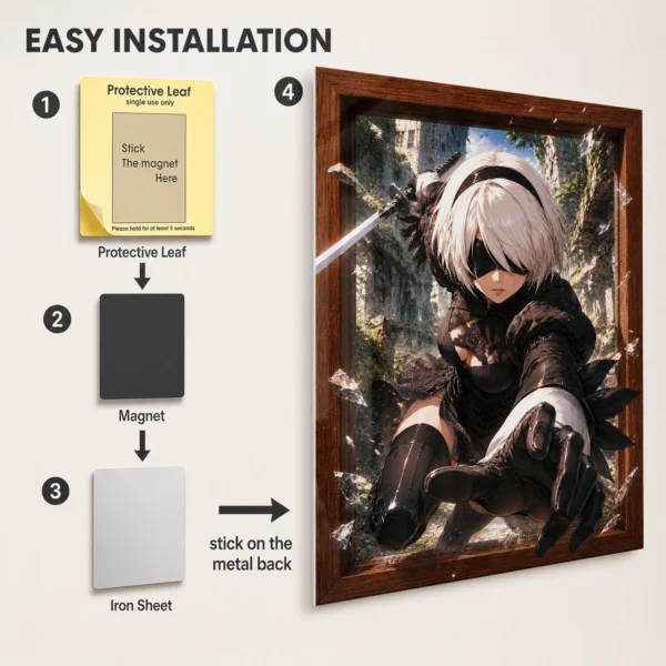 Video Game Metal Poster Wall Decor - NA 2B - A - Image 2