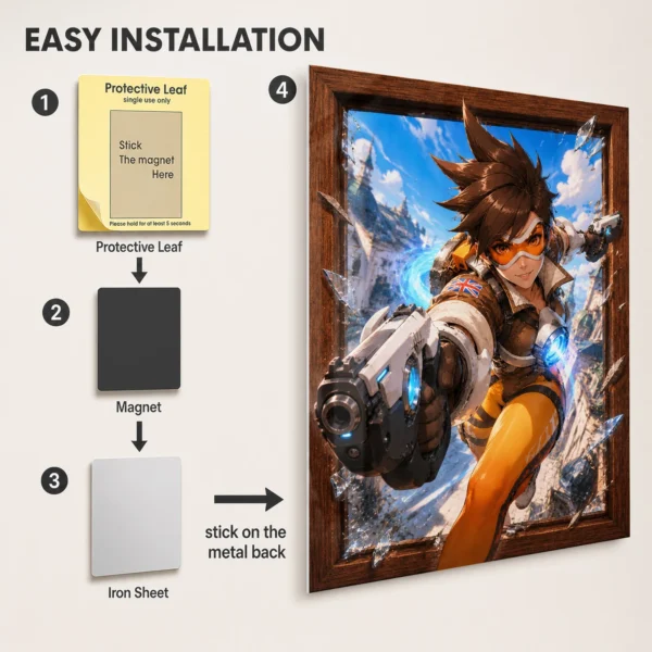 Video Game Metal Poster Wall Decor - OW Tracer - Image 2