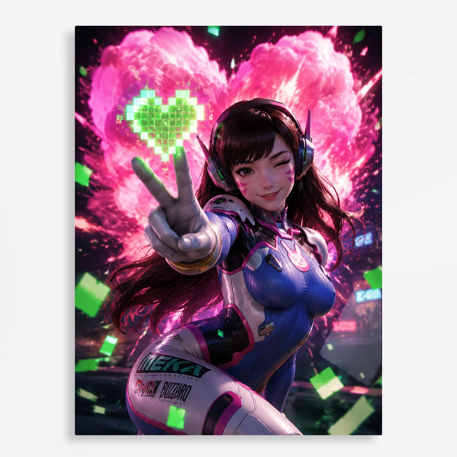 video game metal poster (167) s1 Video Game Metal Poster Wall Decor - OW D.Va - Image 1