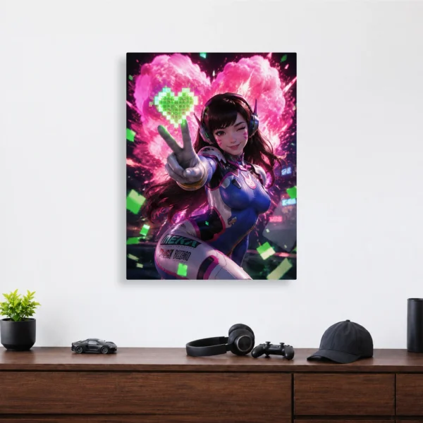 Video Game Metal Poster Wall Decor - OW D.Va - Image 4