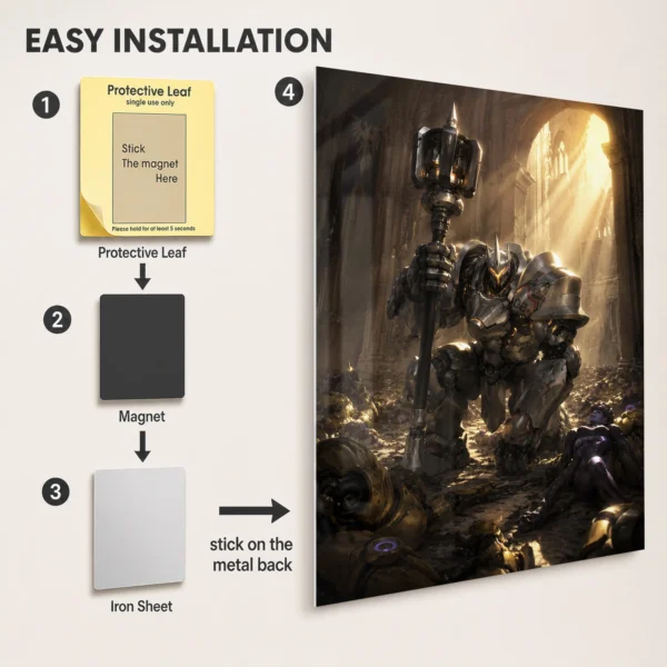 Video Game Metal Poster Wall Decor - OW Bastion - Image 2
